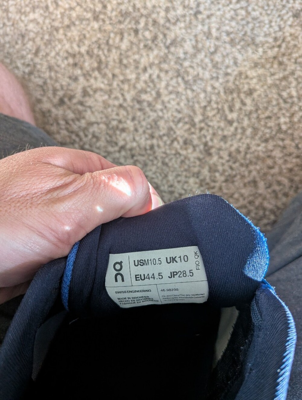 On Cloud Running Shoes In Blue And Black - Picture 5 of 5
